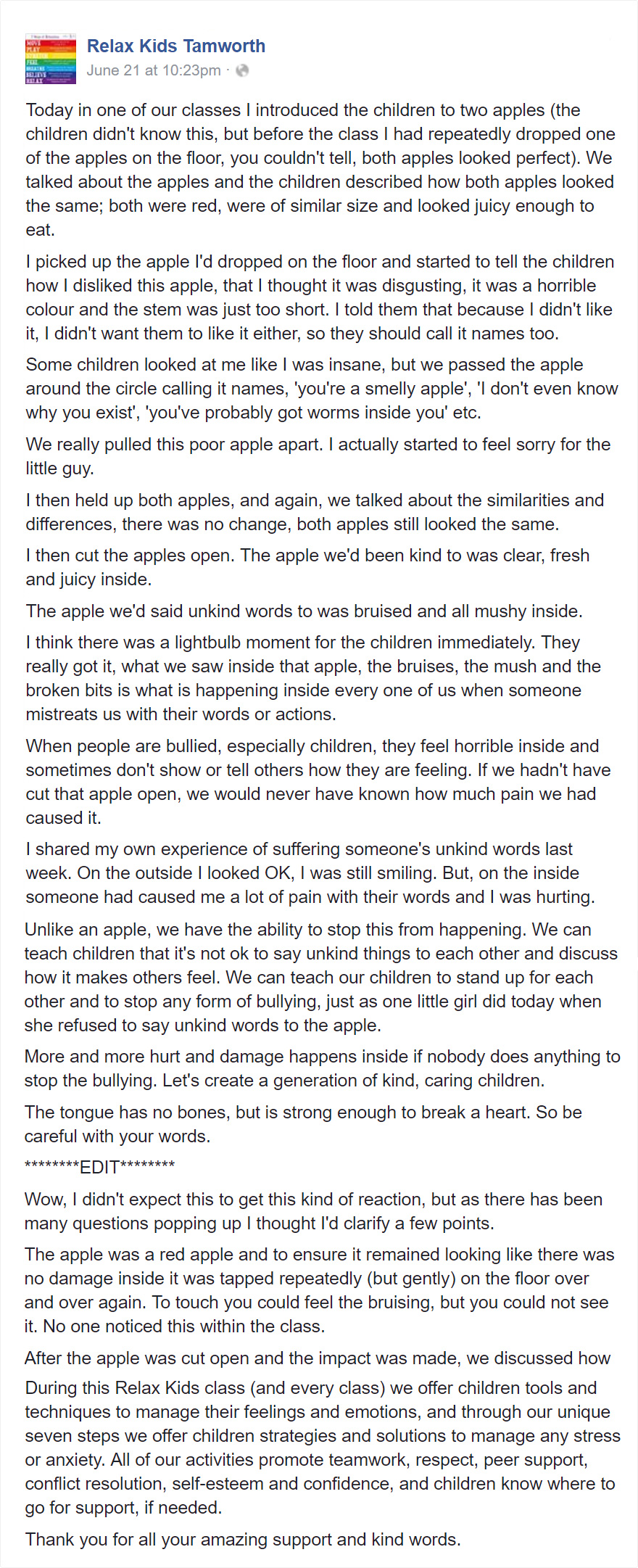 teacher-apple-bullying-lesson-relax-kids-tamworth-3 teacher-apple-bullying-lesson-relax-kids-tamworth-3