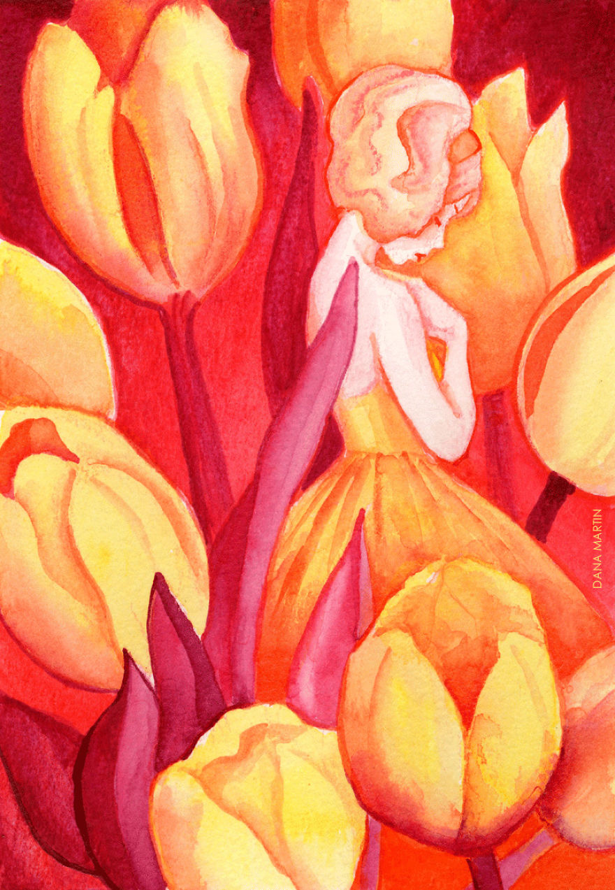 I Painted A Series Of Mini Flower Portraits In Watercolors