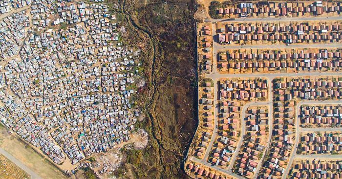 Lines Dividing Rich And Poor Captured With Drones