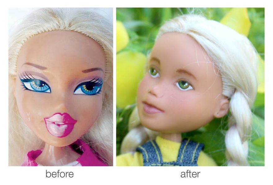 I Re-Paint Faces Of Bratz Dolls To Promote Positive Body Image In Children I Re-Paint Faces Of Bratz Dolls To Promote Positive Body Image In Children