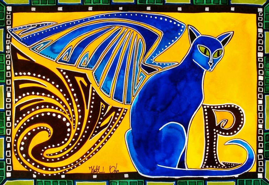 My Beloved Cat Inspired Me To Create These Colorful Feline Artworks My Beloved Cat Inspired Me To Create These Colorful Feline Artworks