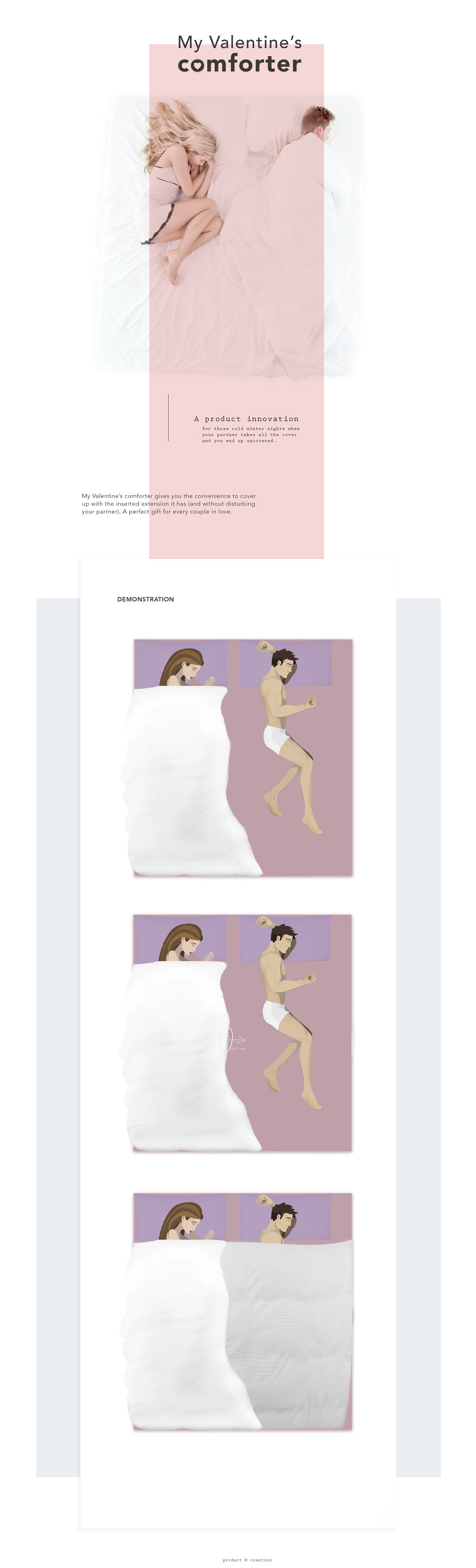 An Innovative Bed Comforter Lets You Stay Warm Even When Your Partner Takes All The Bed Cover.