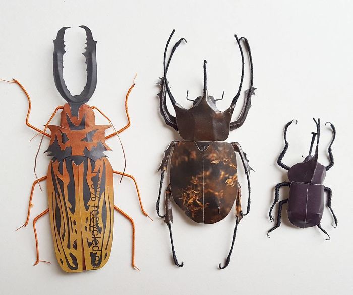 I Create Bugs, Butterflies, And Insects Using Recycled Paper, Wire And Thread