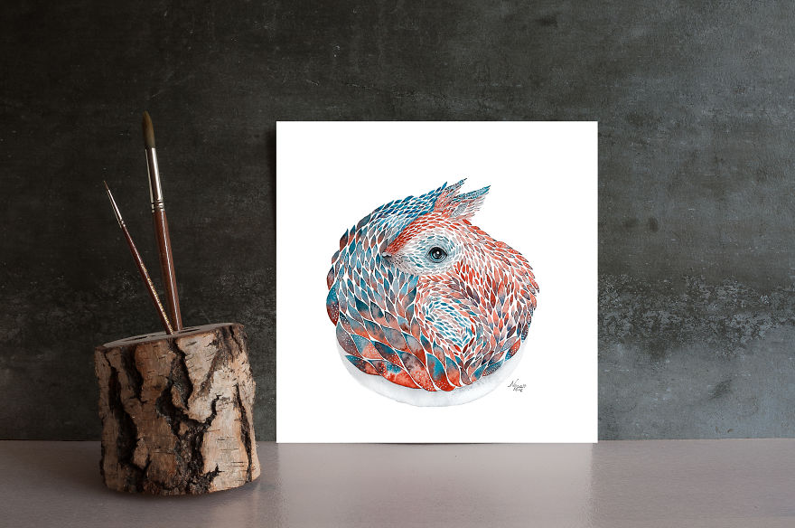 My Watercolor Paintings Inspired By Forest Animals That I Have Already Met This Summer