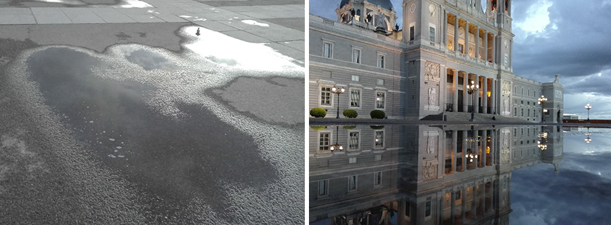 Hidden Parallel Worlds Of Everyday Puddles Captured With My Smartphone