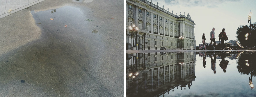 Hidden Parallel Worlds Of Everyday Puddles Captured With My Smartphone