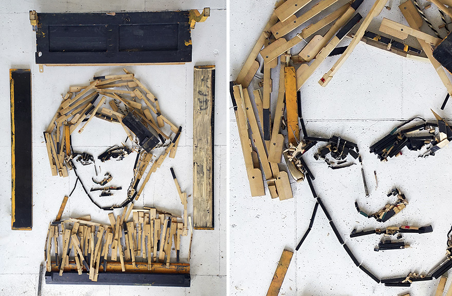 I Made A Portrait Of Beethoven From Old Piano Parts I Made A Portrait Of Beethoven From Old Piano Parts