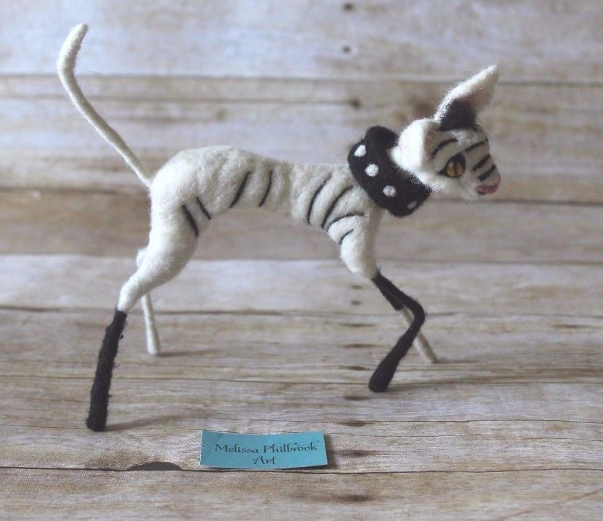 I Make Needle Felted Sphinx Cats With Wool Roving