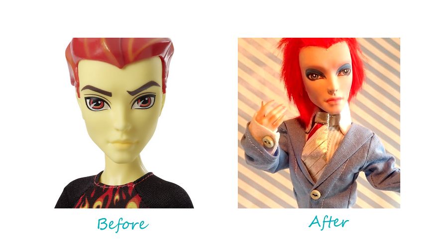 I Paint Second Hand Dolls To Look Like Famous People Who Have Recently Passed Away