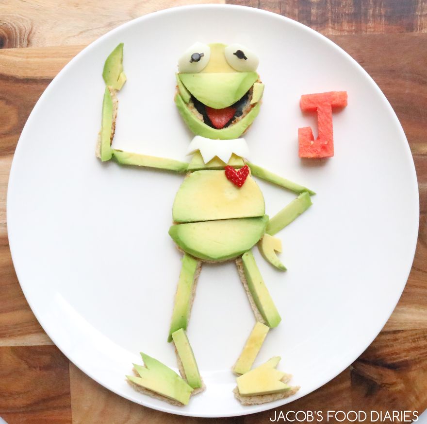 Kermit The Frog. Avocado And Eggs On Toast