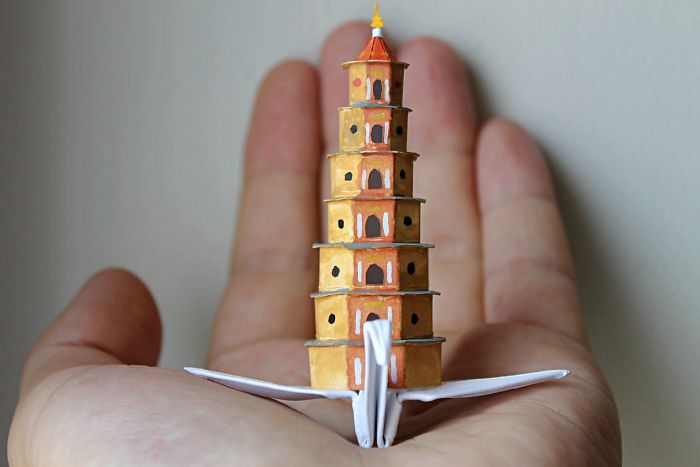 My Origami Cranes Take An Imaginary Trip Around The World