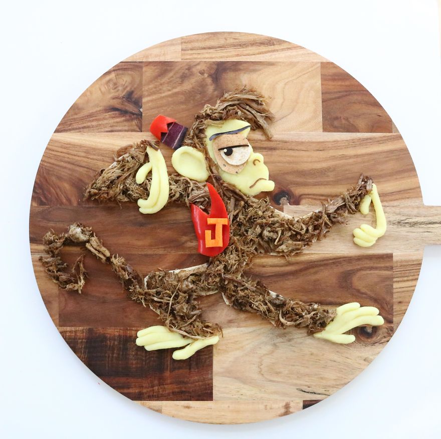 Abu From Aladdin. Slowly Roasted Lamb Shoulder With Wholemeal Wrap And Vegetable Share Platter