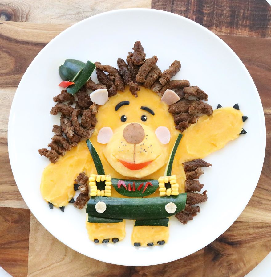 Mr. Prickle Pants. Beef Strips With Pumpkin Mash