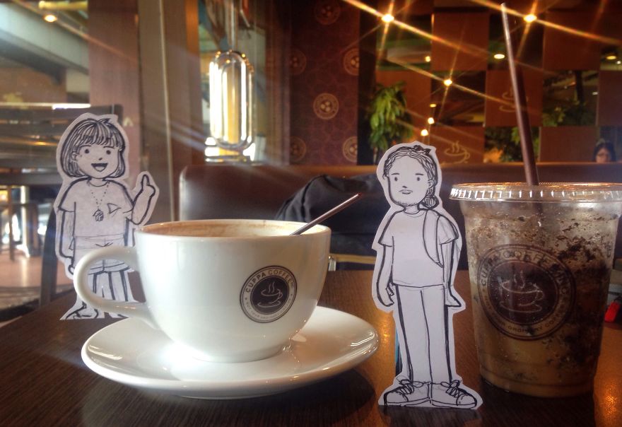 First Doodle Of Abang & Neng In A Coffee Shop