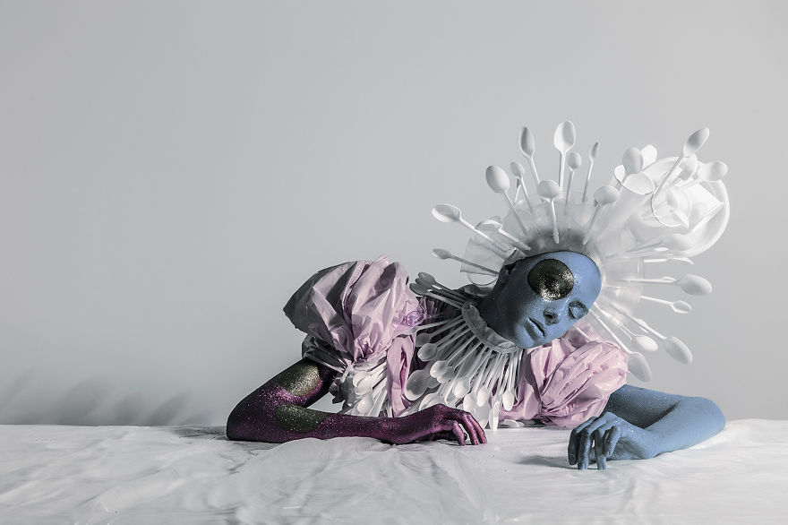 I Create Fashion From Items People Throw Away Immediately After Using Them