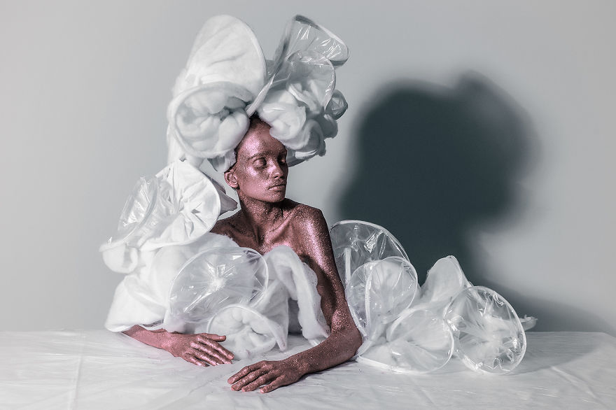 I Create Fashion From Items People Throw Away Immediately After Using Them