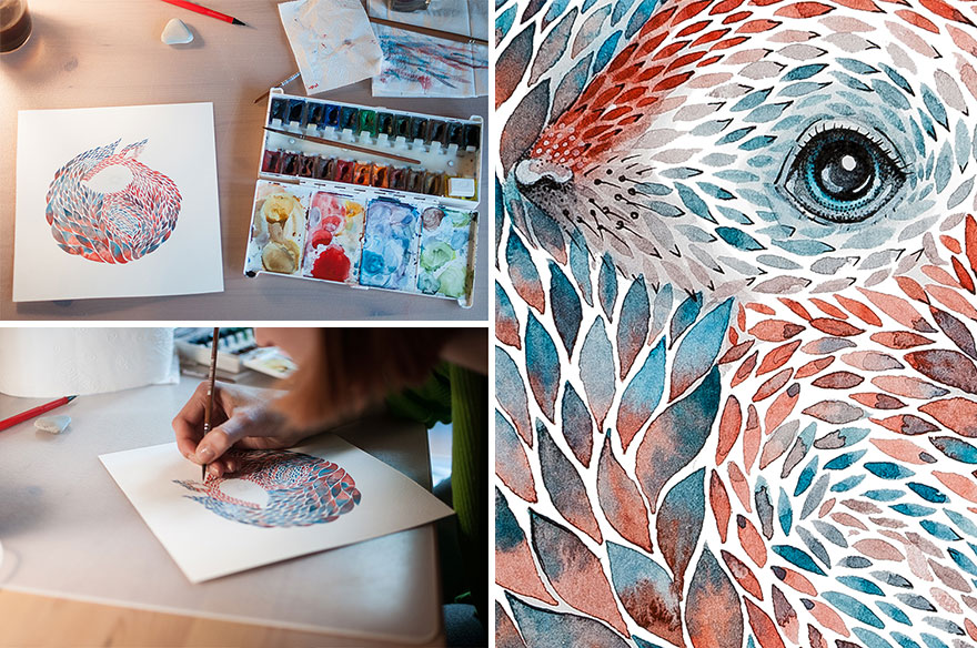 My Watercolor Paintings Inspired By Forest Animals That I Have Already Met This Summer