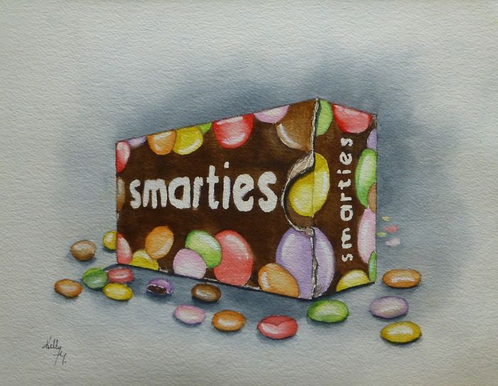 The Vintage Old Smarties Box…..painting