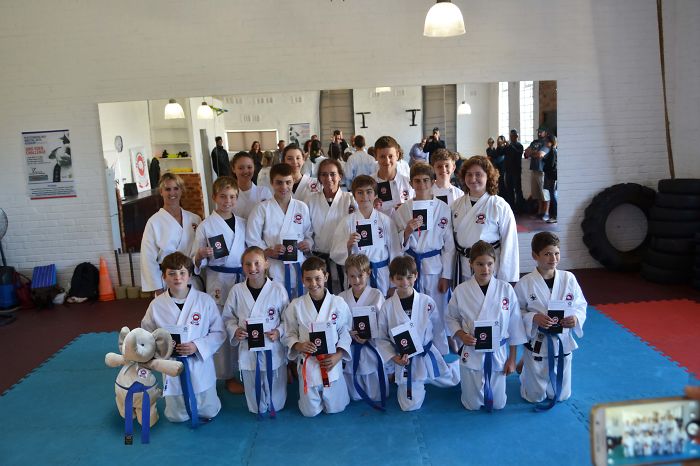 Oh When Elie Was Insouth Africa, Plettenberg Bay,he Became Blue Belt Karate