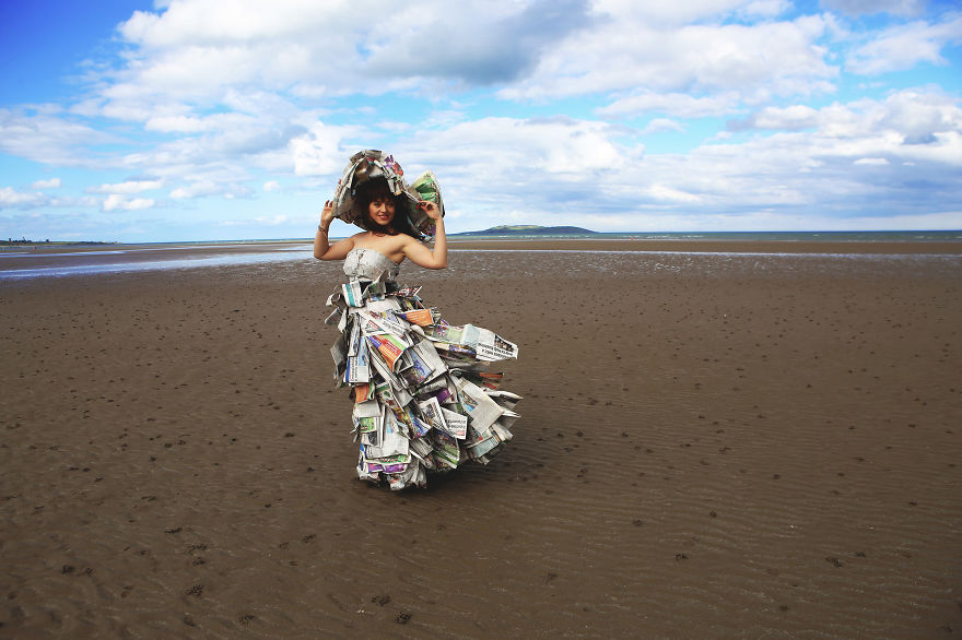 My Friend Made Her Dress From Hundreds Of Newspapers My Friend Made Her Dress From Hundreds Of Newspapers