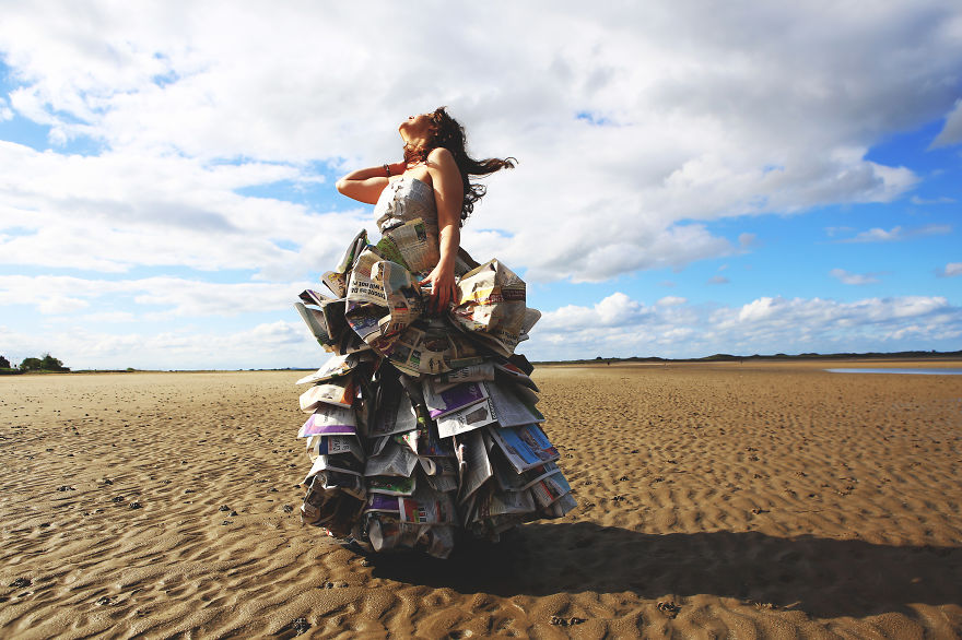 My Friend Made Her Dress From Hundreds Of Newspapers My Friend Made Her Dress From Hundreds Of Newspapers