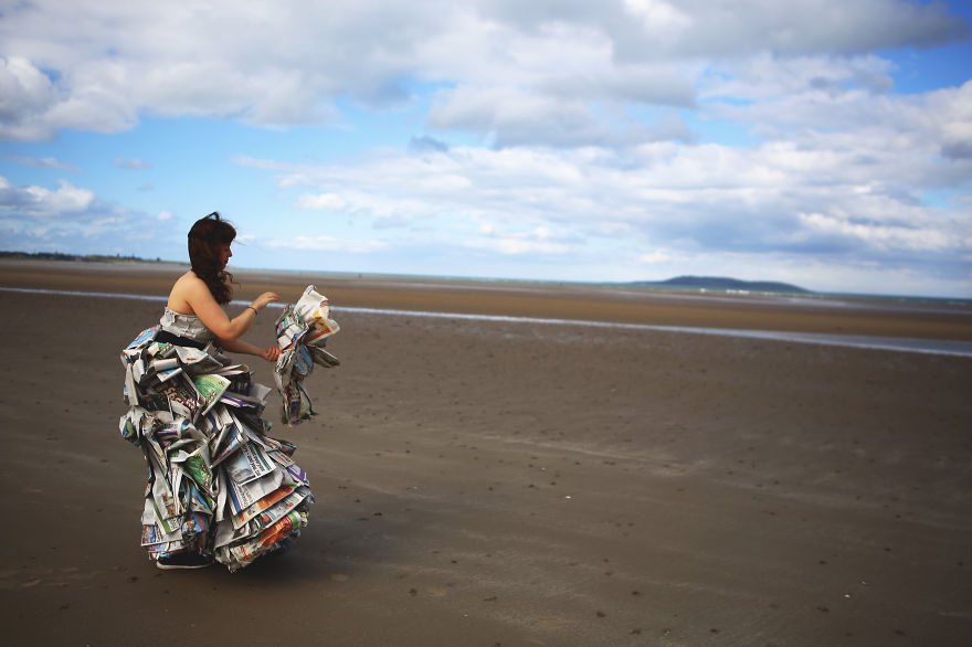 My Friend Made Her Dress From Hundreds Of Newspapers My Friend Made Her Dress From Hundreds Of Newspapers