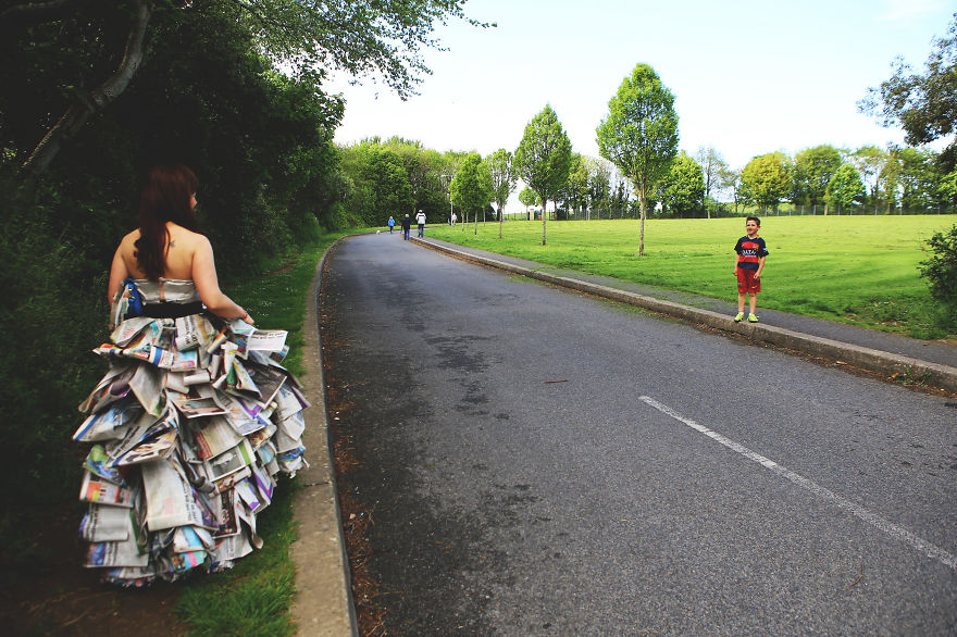 My Friend Made Her Dress From Hundreds Of Newspapers My Friend Made Her Dress From Hundreds Of Newspapers