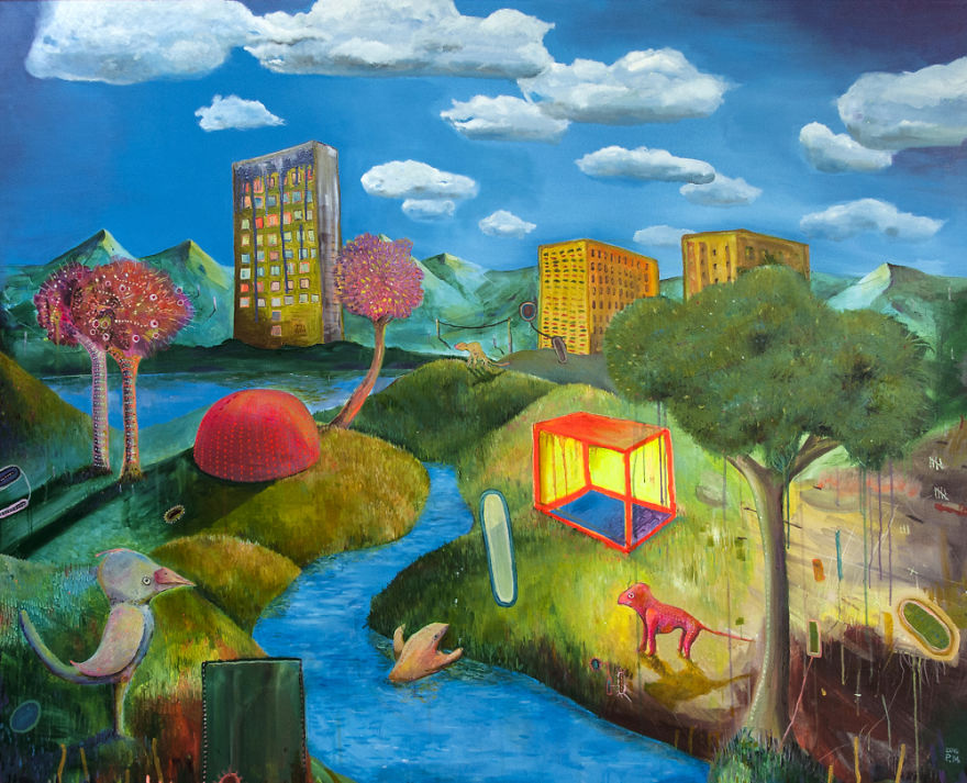 Artist Creates With Light Sensitive Paint To Show Different Sides Of His Art