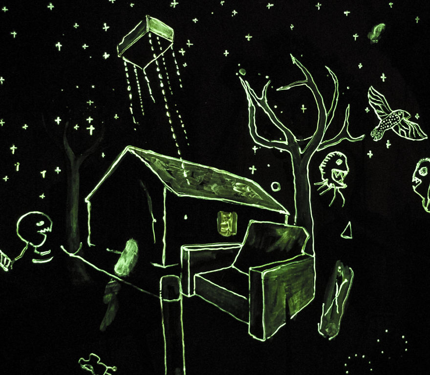 Artist Creates With Light Sensitive Paint To Show Different Sides Of His Art