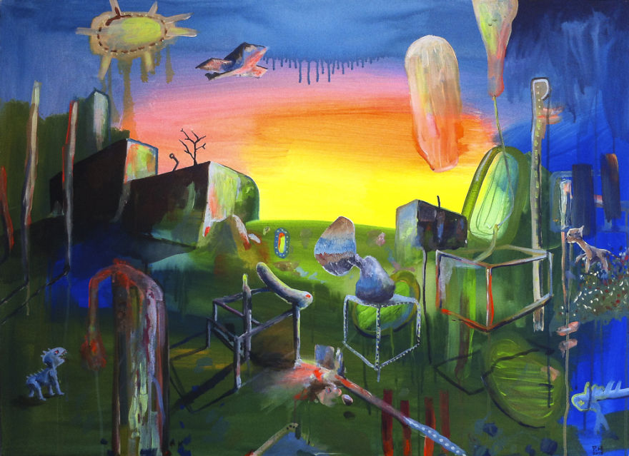 Artist Creates With Light Sensitive Paint To Show Different Sides Of His Art