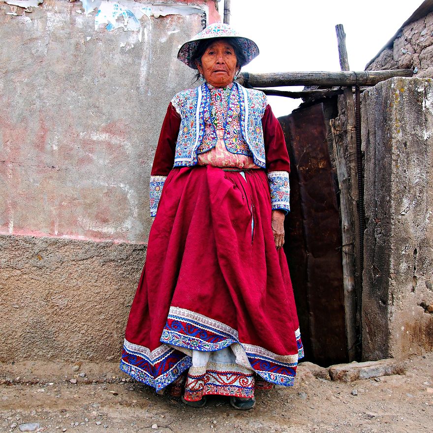 Maria, Villager In Her Everyday Clothes. Pinchollo, Colca Canyon, Peru