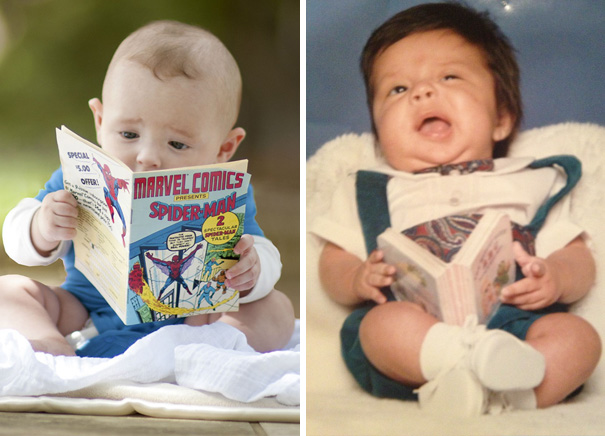 Cute Baby Reading A Book. Nailed It