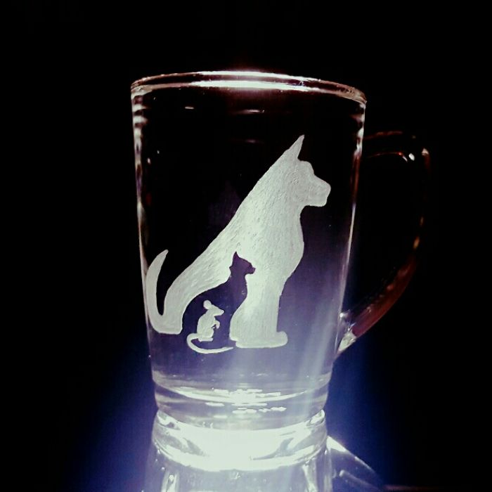 Hand Engraved Dog, Cat And Mouse ????