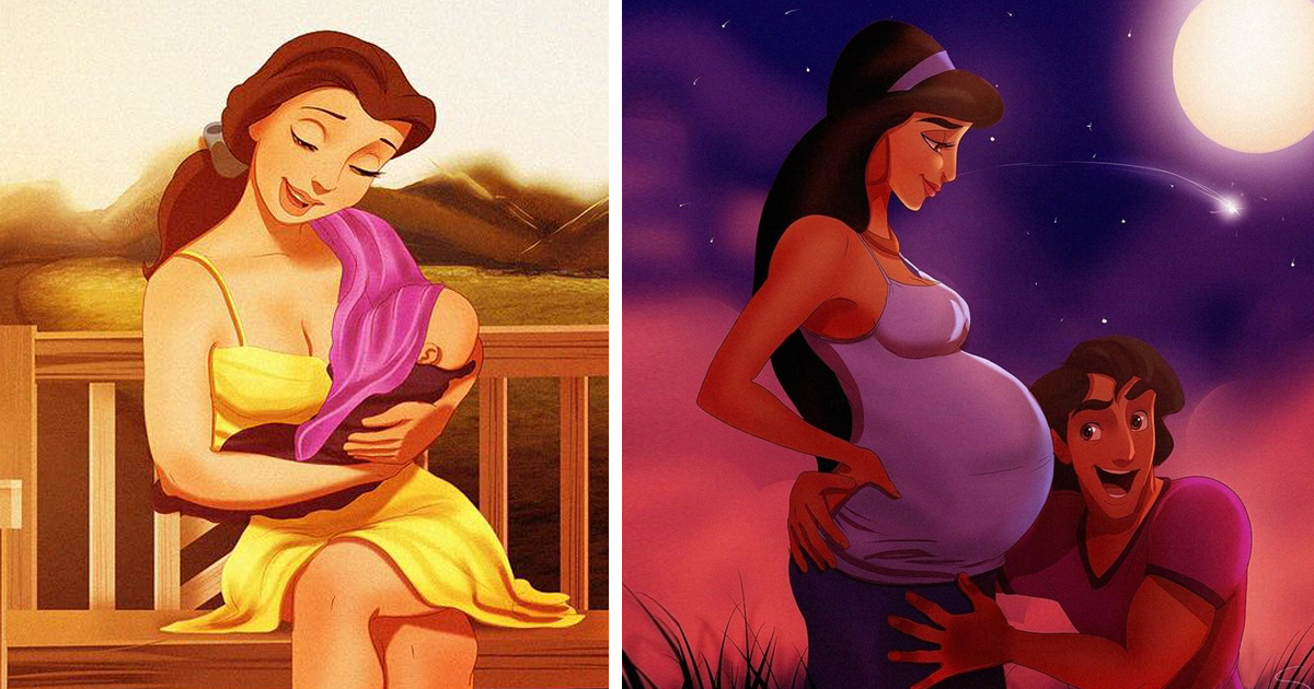 How Disney Princesses Would Look If They Were Mothers.