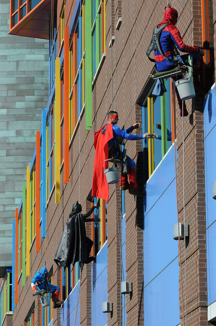 Workers From Memphis Cleaning Company Dress Up As Superheroes To Cheer Up Patients At Childr