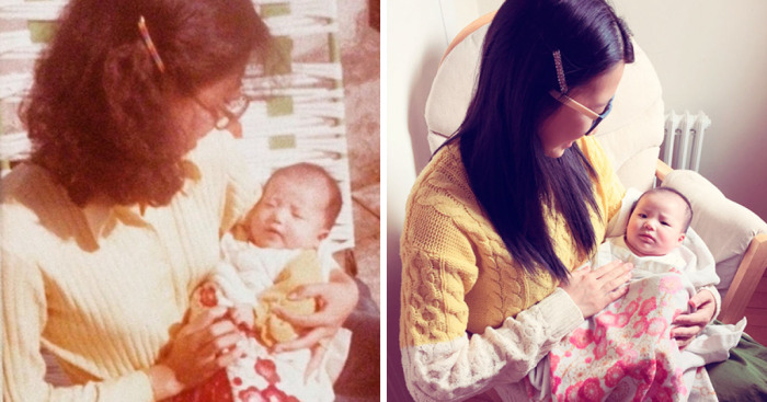 I Accidentally Found My Childhood Blanket And Decided To Recreate Childhood Photos With My Baby