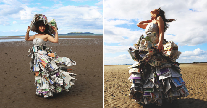My Friend Made Her Dress From Hundreds Of Newspapers