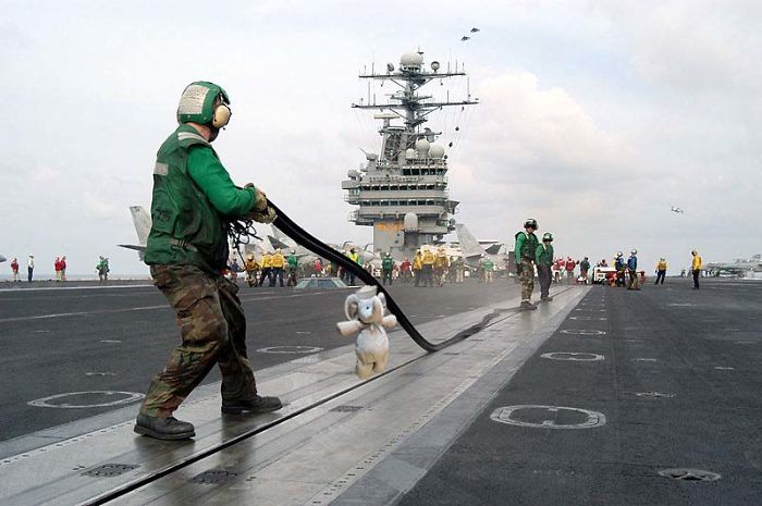 Aboard The U.s. Theodore Roosevelt (cvn-71) On The Flight Deck.