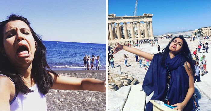 Woman Goes On Honey Moon Alone After Her Husband Couldn’t Go, Posts Funniest Solo Photos
