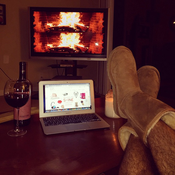 Feeling Thankful For Good Times With Loved Ones By The Fireplace