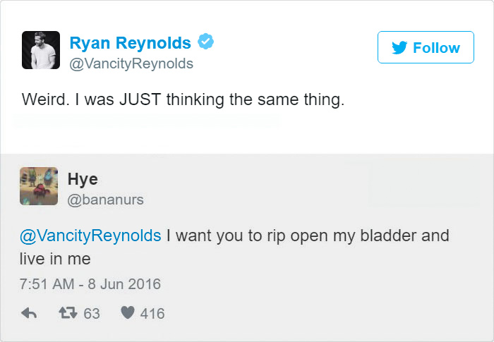 Ryan Reynolds Twitter Replies