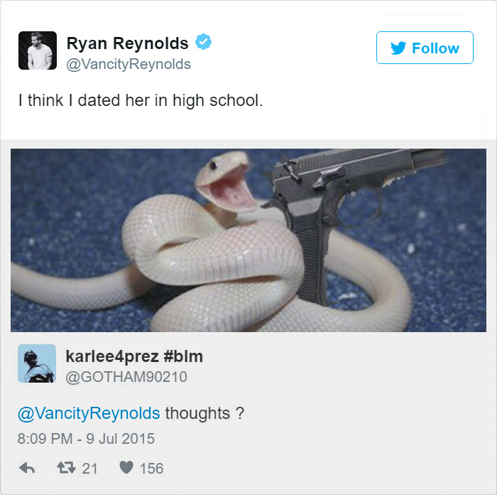 Ryan Reynolds Twitter Replies