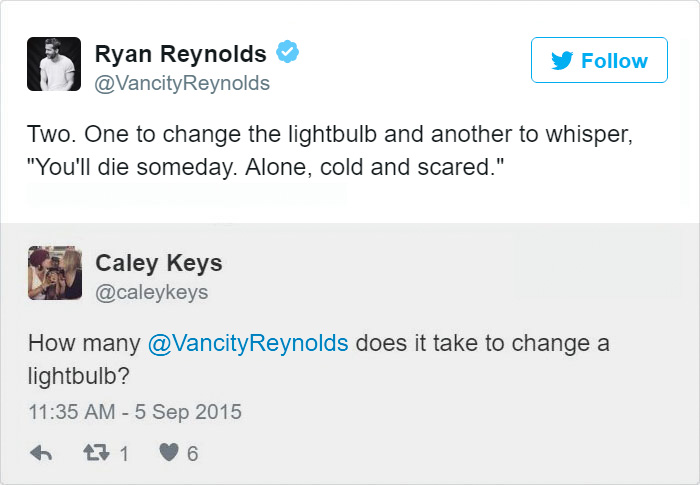 Ryan Reynolds Twitter Replies