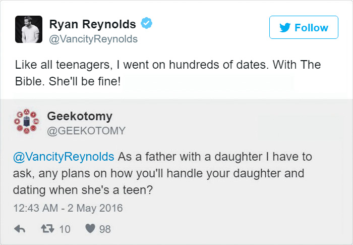 Ryan Reynolds Twitter Replies