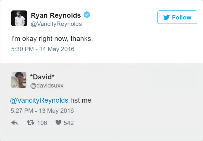 Ryan Reynolds Twitter Replies