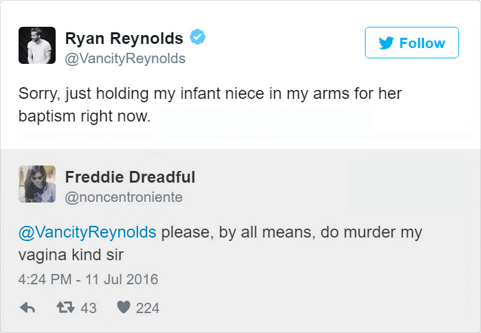 Ryan Reynolds Twitter Replies