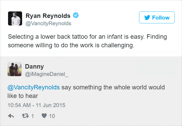 Ryan Reynolds Twitter Replies