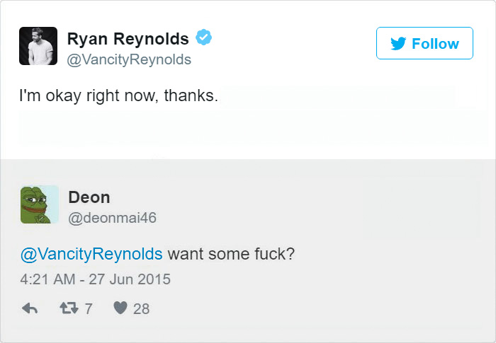 Ryan Reynolds Twitter Replies