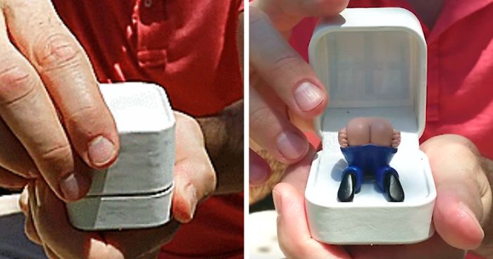 I Replaced The Engagement Ring With A Tiny Butt That Farts When The Box Is Opened