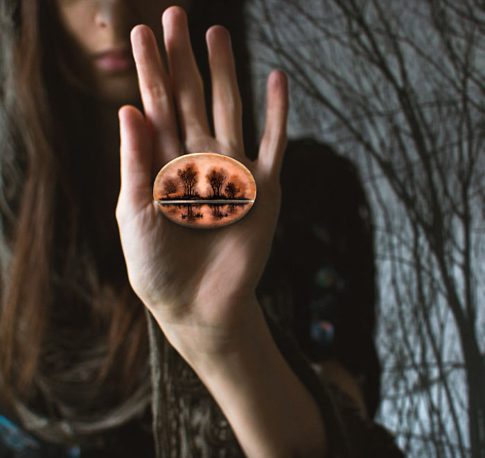 She Paints Mystic Woodlands Over Handcrafted Jewelry Pieces